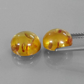Gemas de ámbar naranja natural de  ct, transparente, transparente / translúcido