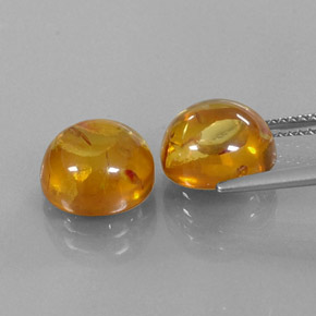 Gemas de ámbar naranja natural de  ct, transparente, transparente / translúcido