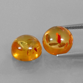 Gemas de ámbar naranja natural de  ct, transparente, transparente / translúcido