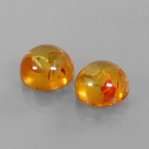 Gemas de ámbar naranja natural de  ct, transparente, transparente / translúcido