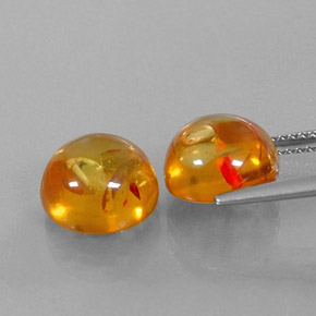 Gemas de ámbar naranja natural de  ct, transparente, transparente / translúcido