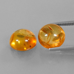 Gemas de ámbar naranja natural de  ct, transparente, transparente / translúcido