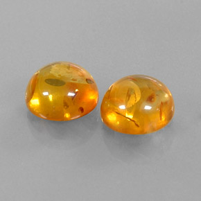 Gemas de ámbar naranja natural de  ct, transparente, transparente / translúcido