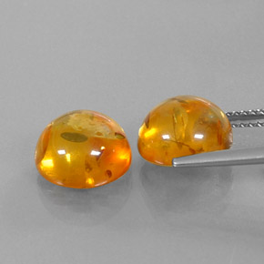 Gemas de ámbar naranja natural de  ct, transparente, transparente / translúcido