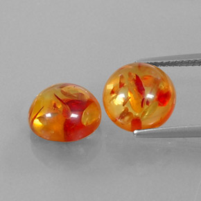Gemas de ámbar naranja natural de  ct, transparente, transparente / translúcido