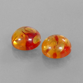 Gemas de ámbar naranja natural de  ct, transparente, transparente / translúcido