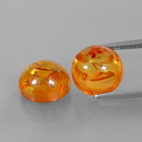 Gemas de ámbar naranja natural de  ct, transparente, transparente / translúcido