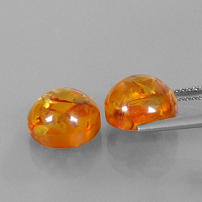 Gemas de ámbar naranja natural de  ct, transparente, transparente / translúcido
