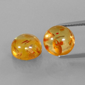 Gemas de ámbar naranja natural de  ct, transparente, transparente / translúcido