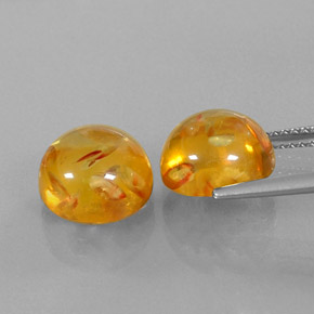 Gemas de ámbar naranja natural de  ct, transparente, transparente / translúcido