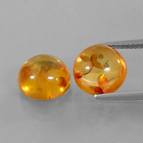 Gemas de ámbar naranja natural de  ct, transparente, transparente / translúcido