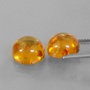 Gemas de ámbar naranja natural de  ct, transparente, transparente / translúcido