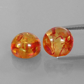 Gemas de ámbar naranja natural de  ct, transparente, transparente / translúcido