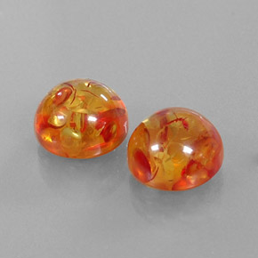 Gemas de ámbar naranja natural de  ct, transparente, transparente / translúcido