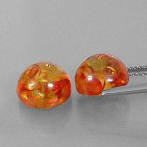 Gemas de ámbar naranja natural de  ct, transparente, transparente / translúcido