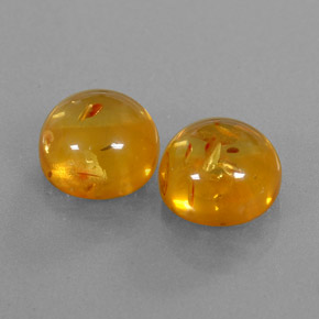 Gemas de ámbar naranja natural de  ct, transparente, transparente / translúcido