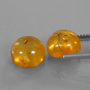 Gemas de ámbar naranja natural de  ct, transparente, transparente / translúcido