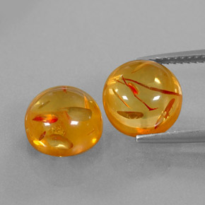Gemas de ámbar naranja natural de  ct, transparente, transparente / translúcido