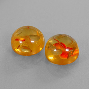 Gemas de ámbar naranja natural de  ct, transparente, transparente / translúcido