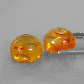 Gemas de ámbar naranja natural de  ct, transparente, transparente / translúcido