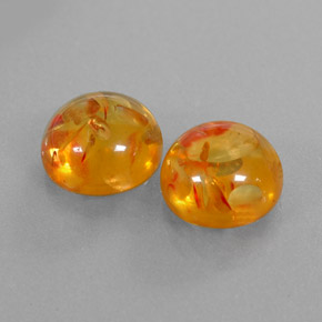 Gemas de ámbar naranja natural de  ct, transparente, transparente / translúcido