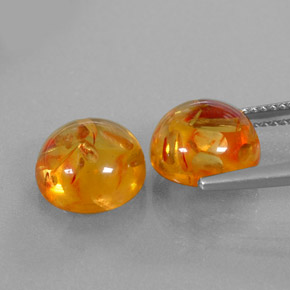 Gemas de ámbar naranja natural de  ct, transparente, transparente / translúcido