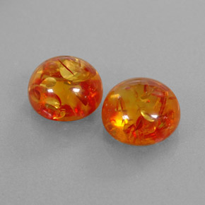 Gemas de ámbar naranja natural de  ct, transparente, transparente / translúcido