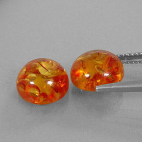 Gemas de ámbar naranja natural de  ct, transparente, transparente / translúcido
