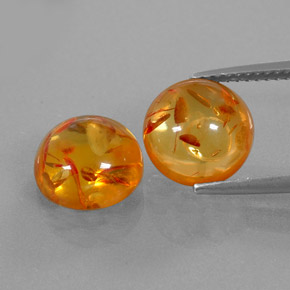 Gemas de ámbar naranja natural de  ct, transparente, transparente / translúcido