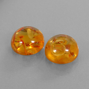 Gemas de ámbar naranja natural de  ct, transparente, transparente / translúcido