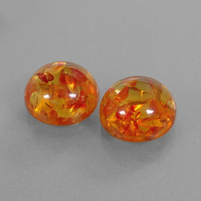 Gemas de ámbar naranja natural de  ct, transparente, transparente / translúcido