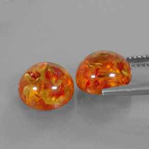 Gemas de ámbar naranja natural de  ct, transparente, transparente / translúcido