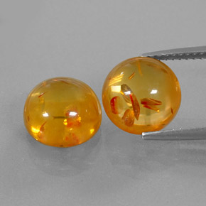 Gemas de ámbar naranja natural de  ct, transparente, transparente / translúcido