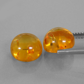 Gemas de ámbar naranja natural de  ct, transparente, transparente / translúcido