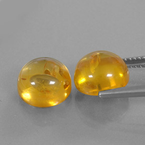 Gemas de ámbar naranja natural de  ct, transparente, transparente / translúcido