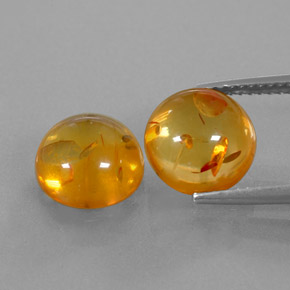 Gemas de ámbar naranja natural de  ct, transparente, transparente / translúcido