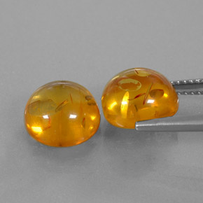 Gemas de ámbar naranja natural de  ct, transparente, transparente / translúcido