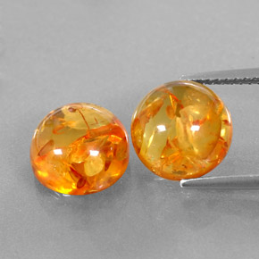 Gemas de ámbar naranja natural de  ct, transparente, transparente / translúcido