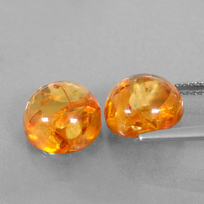 Gemas de ámbar naranja natural de  ct, transparente, transparente / translúcido