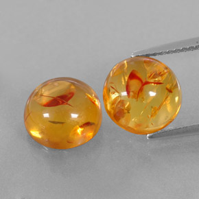 Gemas de ámbar naranja natural de  ct, transparente, transparente / translúcido