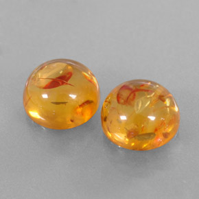 Gemas de ámbar naranja natural de  ct, transparente, transparente / translúcido