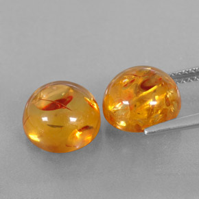 Gemas de ámbar naranja natural de  ct, transparente, transparente / translúcido