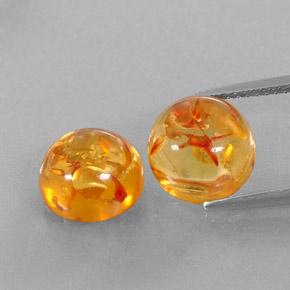 Gemas de ámbar naranja natural de  ct, transparente, transparente / translúcido