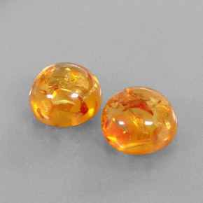 Gemas de ámbar naranja natural de  ct, transparente, transparente / translúcido