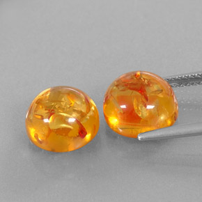 Gemas de ámbar naranja natural de  ct, transparente, transparente / translúcido