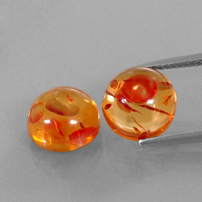 Gemas de ámbar naranja natural de  ct, transparente, transparente / translúcido