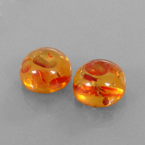 Gemas de ámbar naranja natural de  ct, transparente, transparente / translúcido