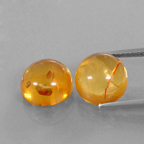Gemas de ámbar naranja natural de  ct, transparente, transparente / translúcido