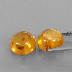 Gemas de ámbar naranja natural de  ct, transparente, transparente / translúcido