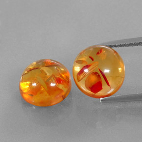Gemas de ámbar naranja natural de  ct, transparente, transparente / translúcido